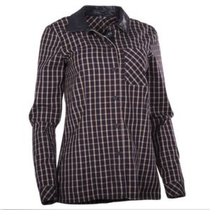 NWT Sanctuary Faux Leather Plaid Shirt Medium